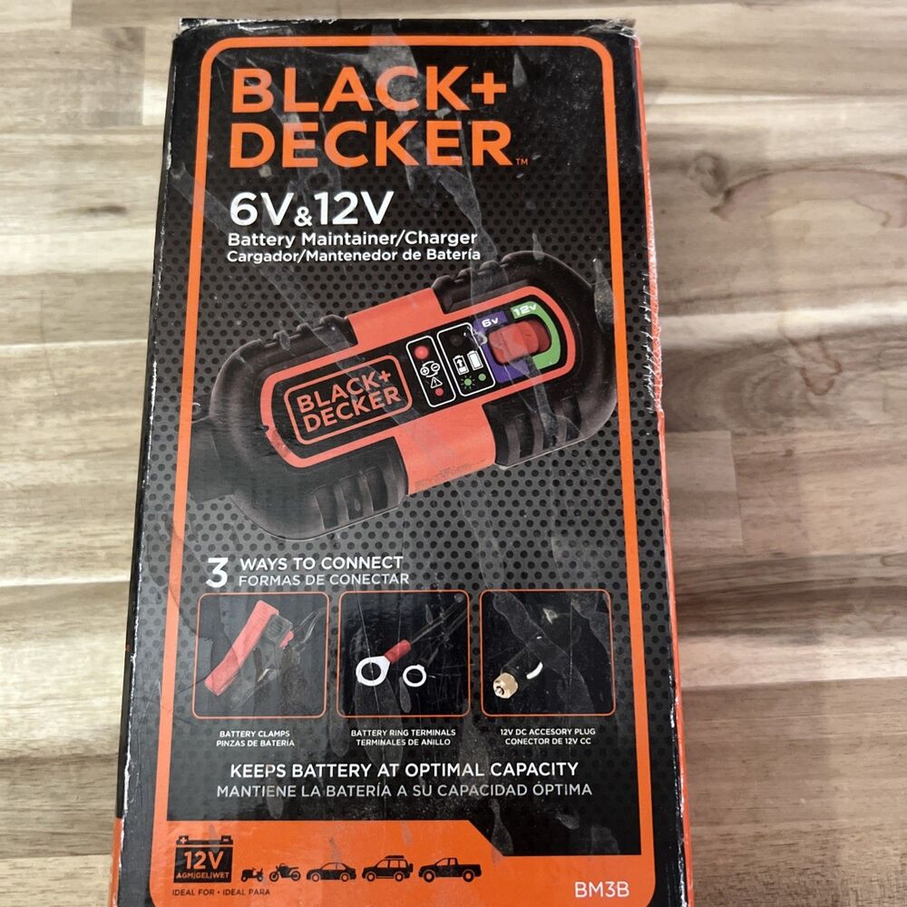 BLACK+DECKER BM3B Battery Maintainer Charger 6v/12v